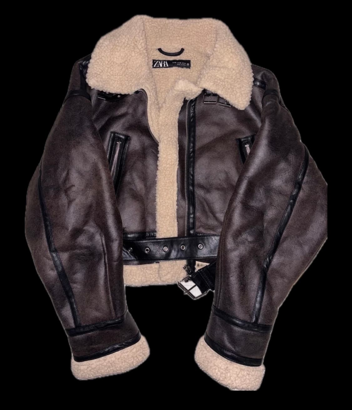 ZARA 가죽 무스탕 저켓 상품이미지1