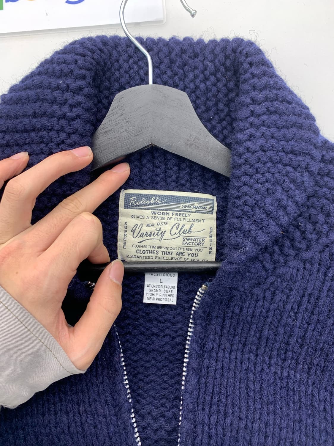 바시티 클럽 네이비 헤비울 가디건  상품이미지7