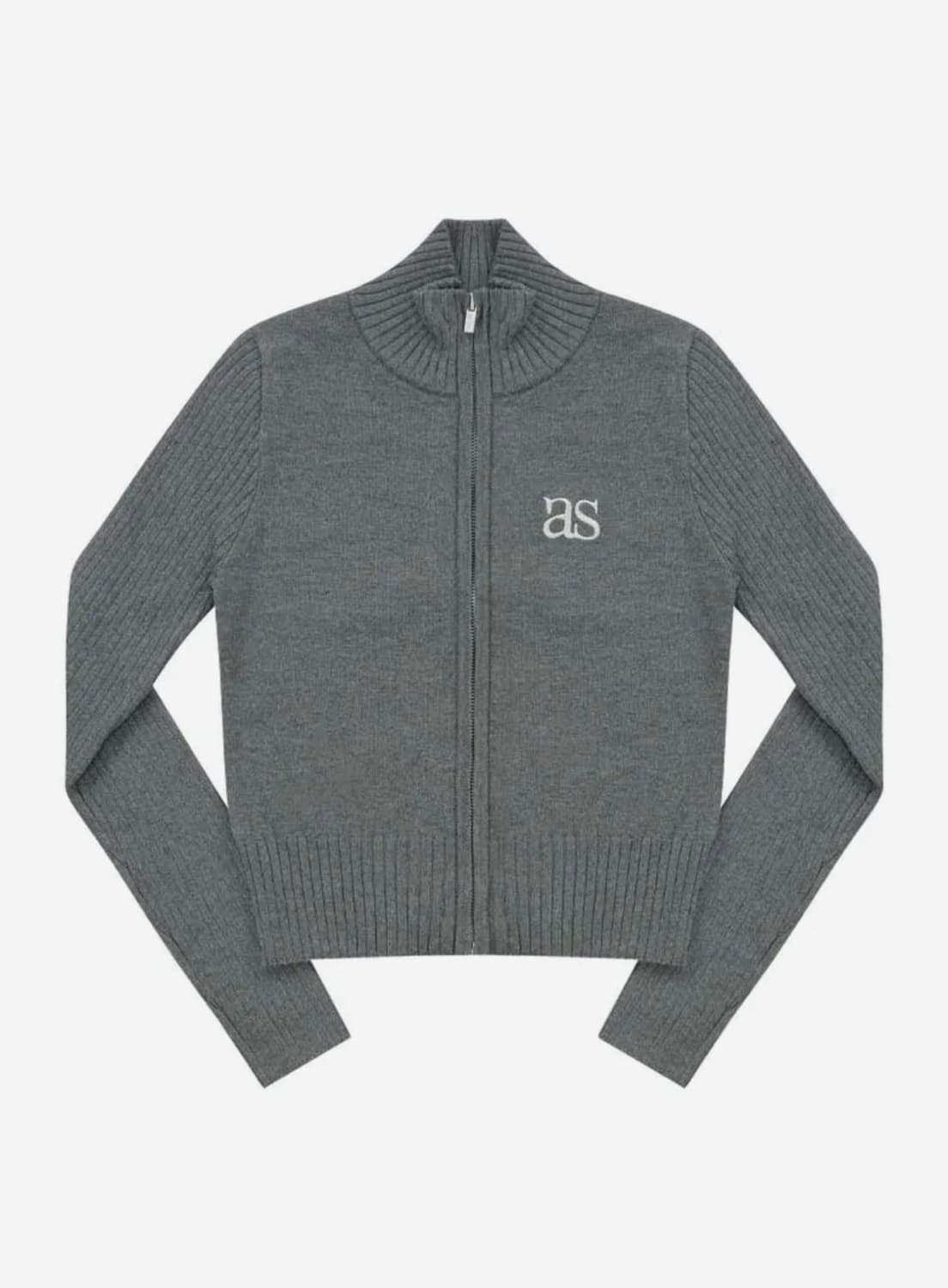 MARON KNIT ZIP-UP / CHARCOAL 상품이미지1