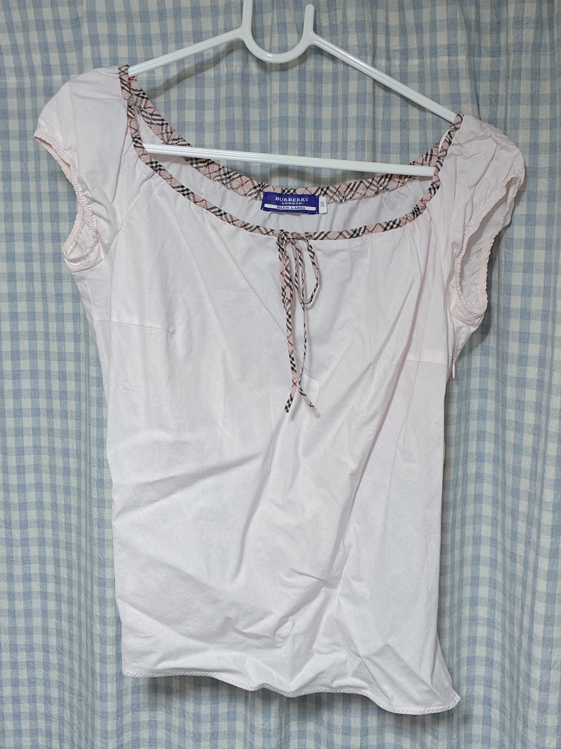 버버리 블루라벨 핑크 반팔 블라우스 상품이미지1