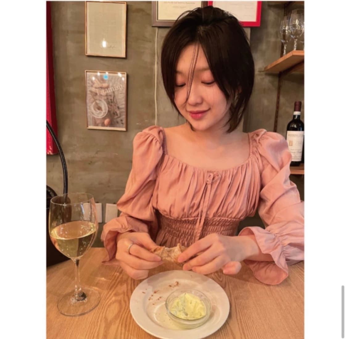 유영 youyong 페어리 프릴 블라우스 핑크 상품이미지1