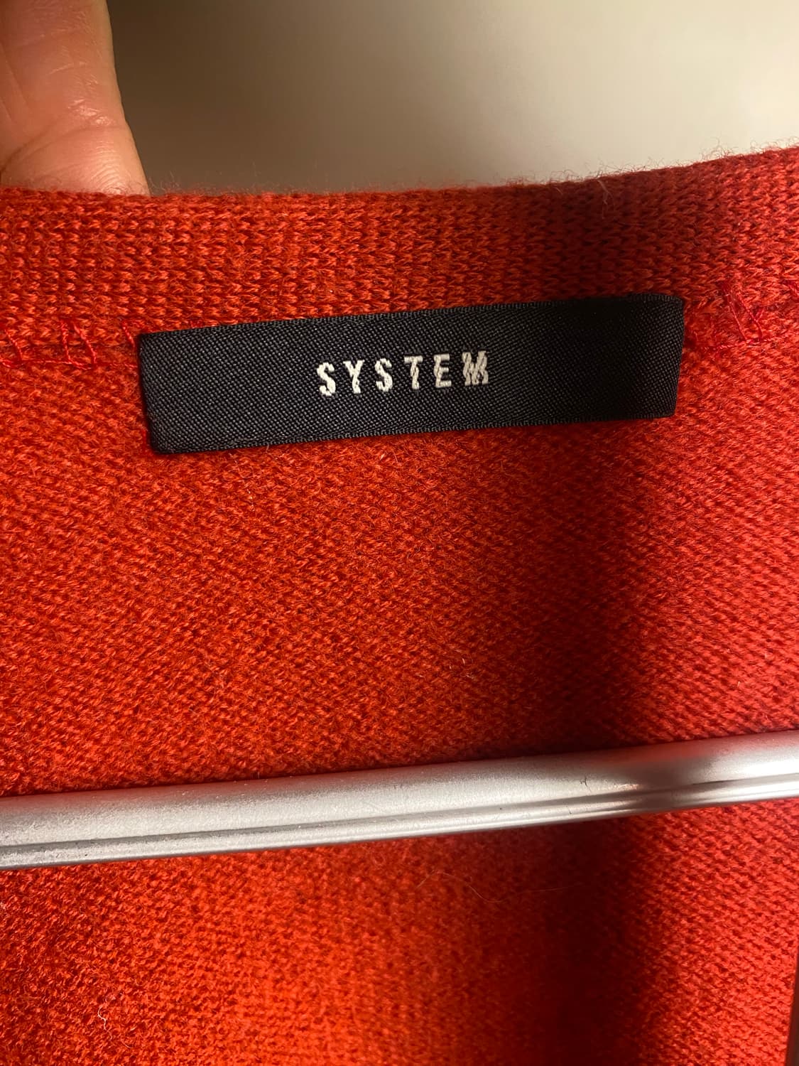 시스템 배색 크롭 가디건 F(90) 상품이미지3