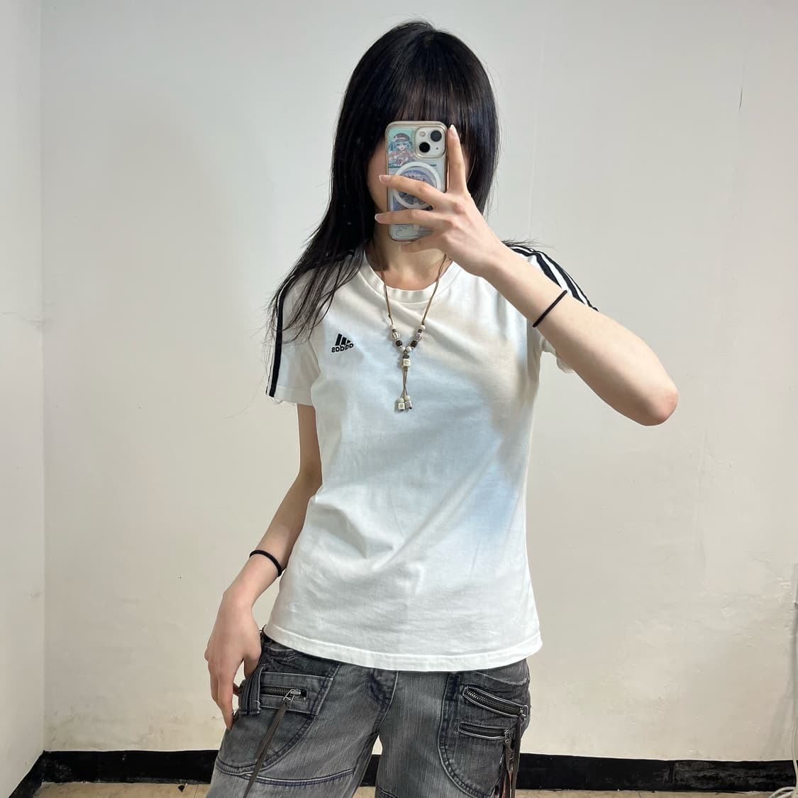 Adidas white 3-stripes t-shirt 상품이미지1