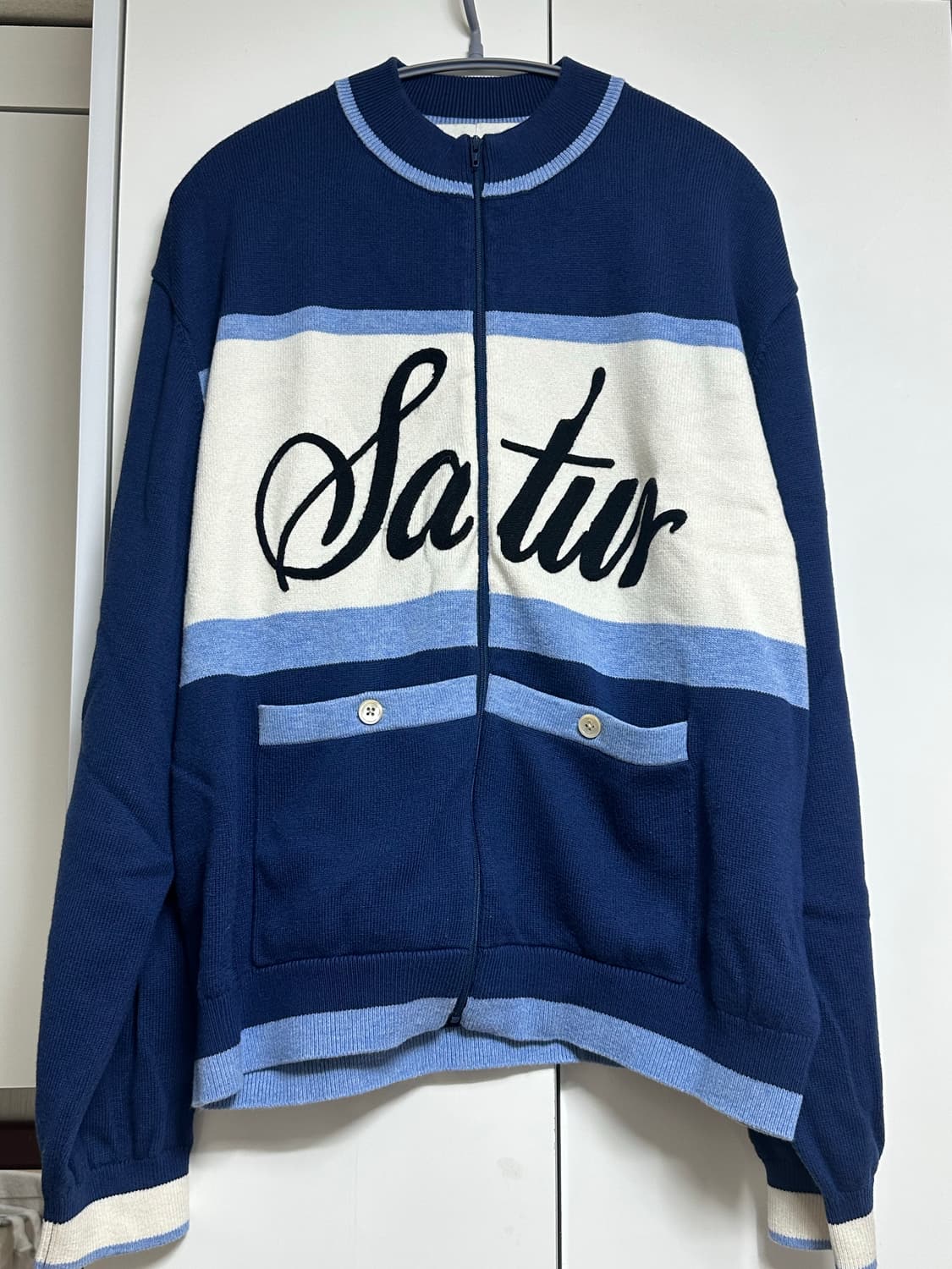 세터 레트로 사이클 니트집업 상품이미지5