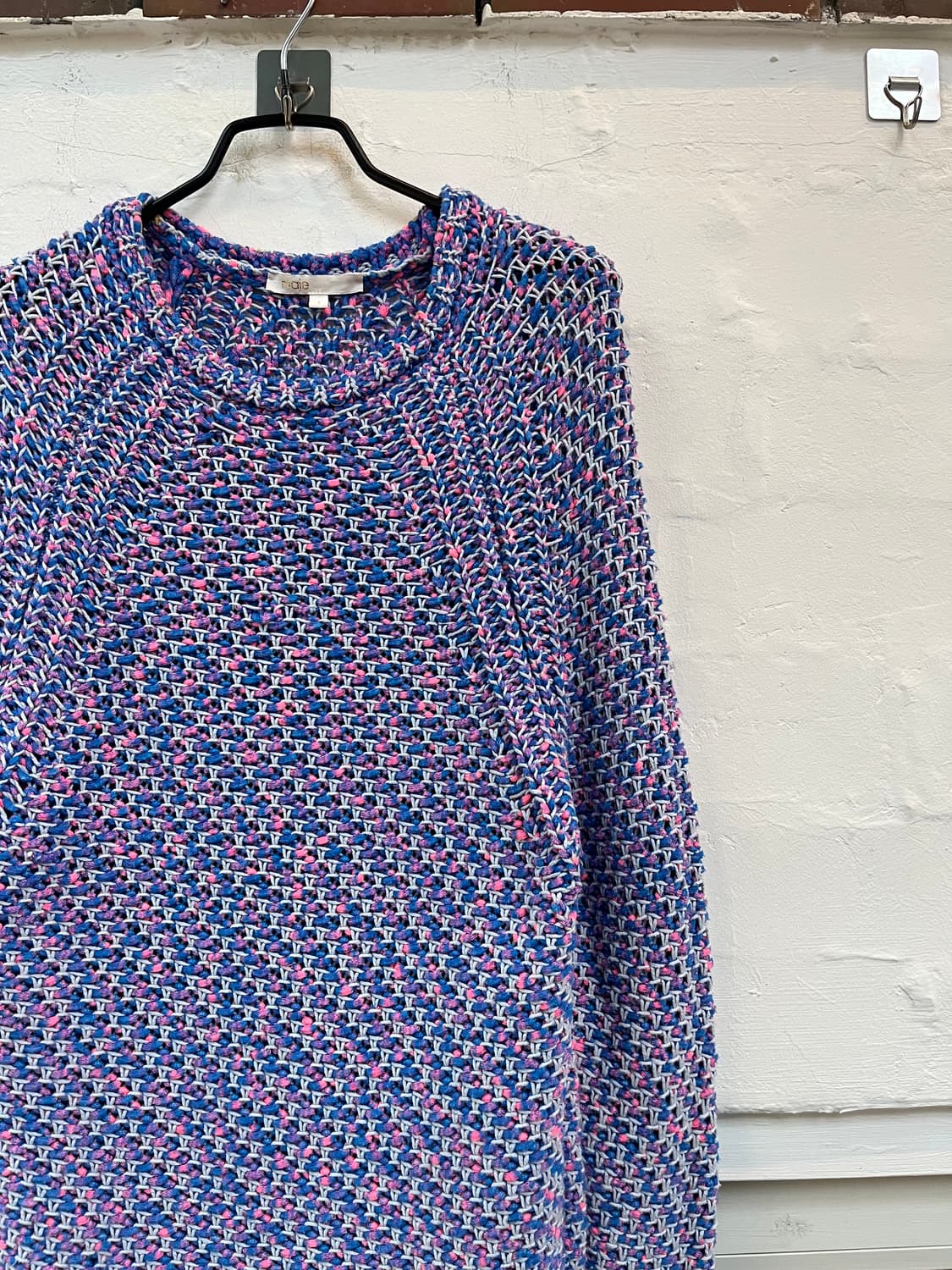 Maje 블루 핑크 라운드 니트 스웨터 1 상품이미지3