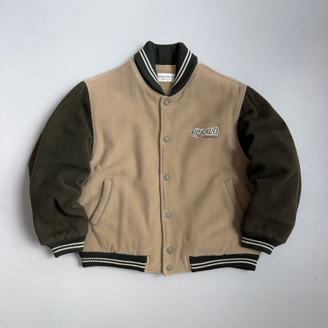 90s 올드스쿨 배색 모직 울 바시티 점퍼 자켓 상품이미지2