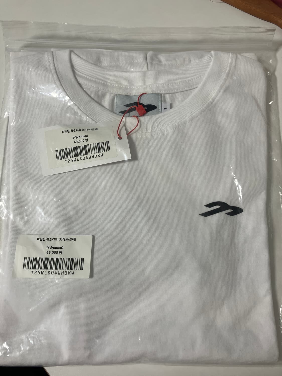 탄산마그네슘 롱슬리브 화이트블랙 미개봉 상품이미지1