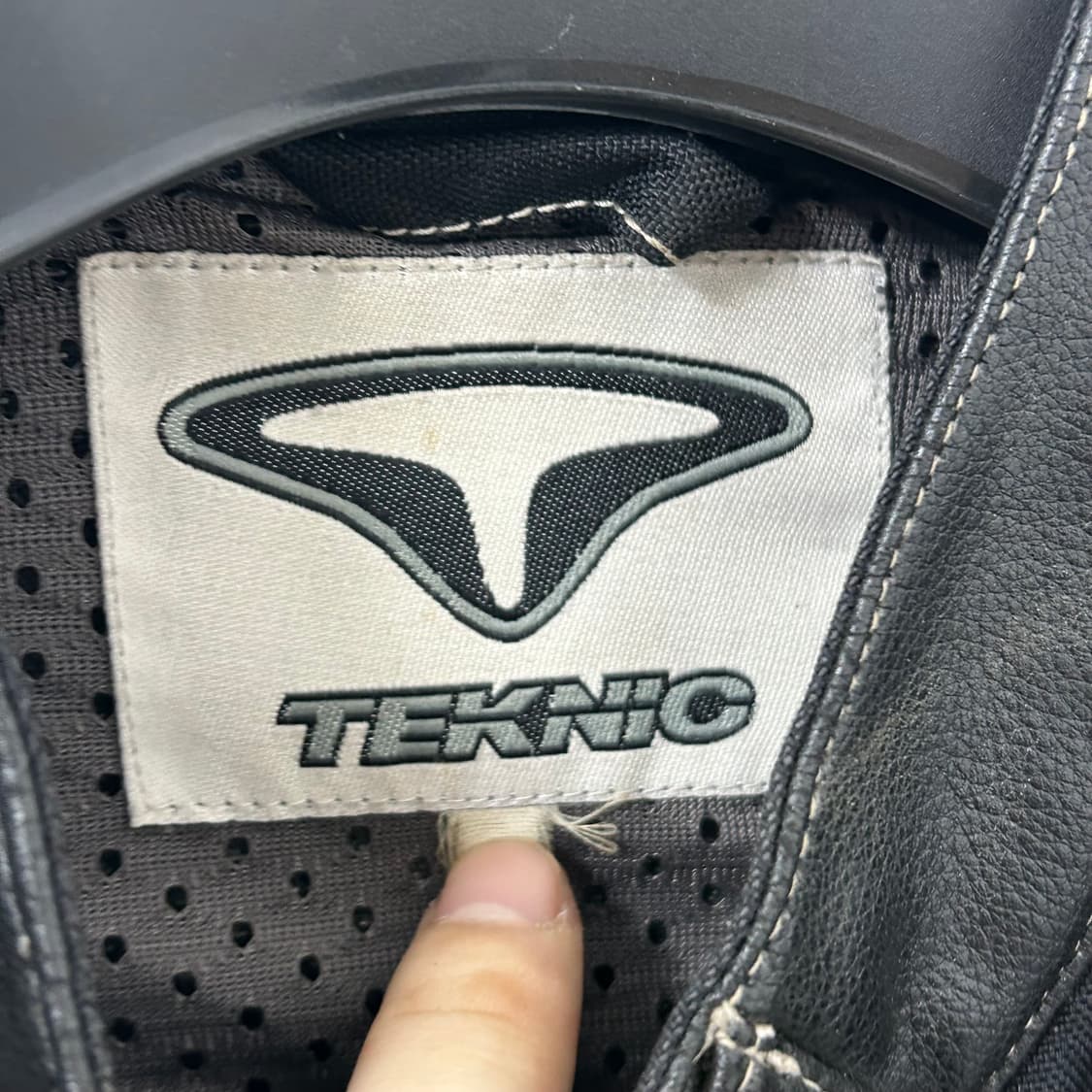 Teknic 레더 믹스드 레이싱 자켓 상품이미지8
