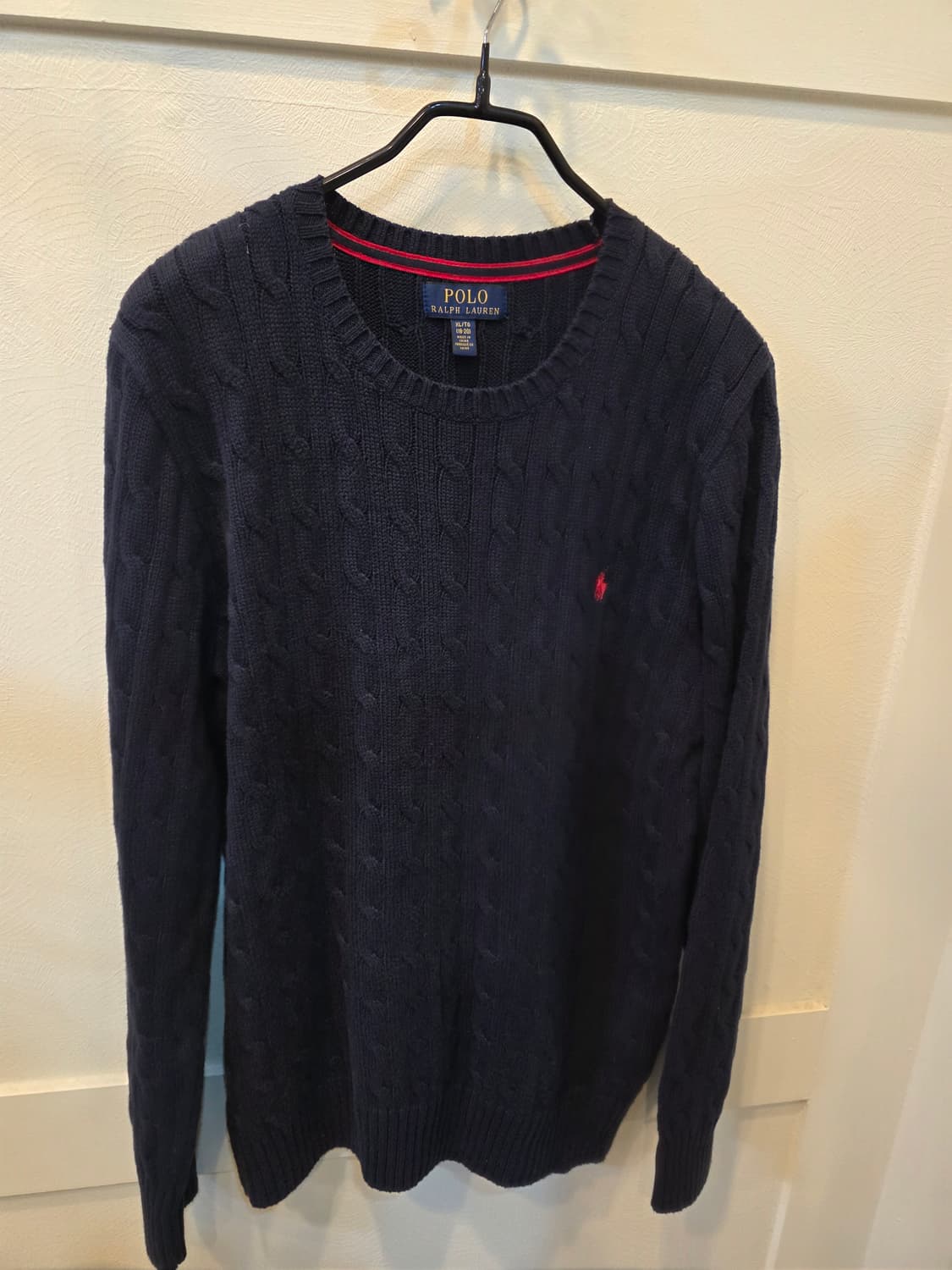 폴로 랄프로렌 네이비 케이블 니트 XL 상품이미지1