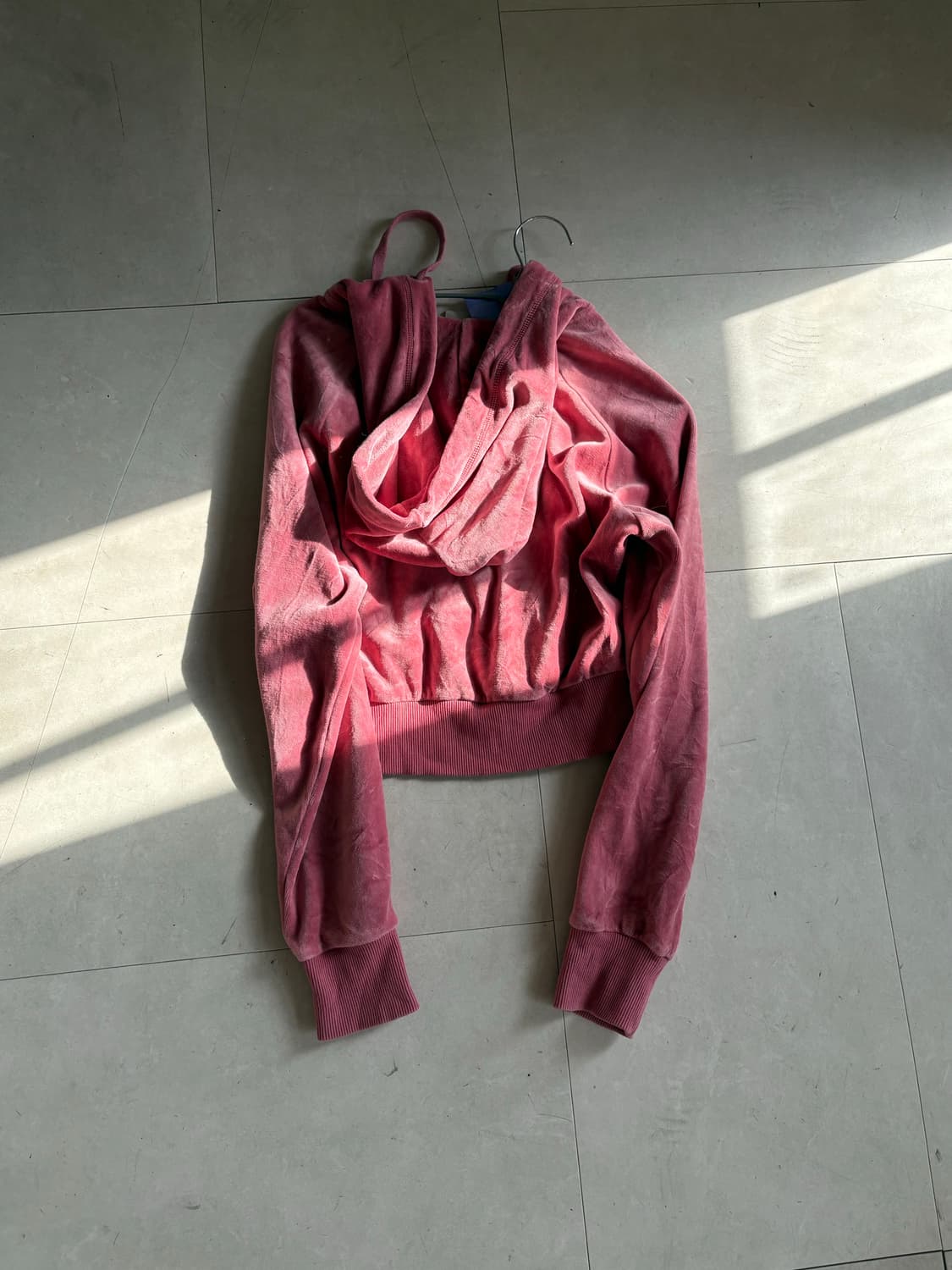 MLB 핑크 벨벳 후드집업 상품이미지7