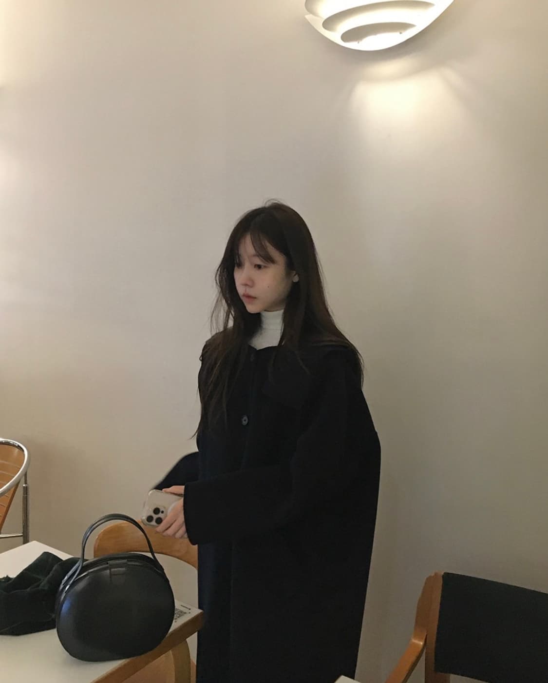 매니매니모드 클래식 후드코트 네이비  상품이미지1