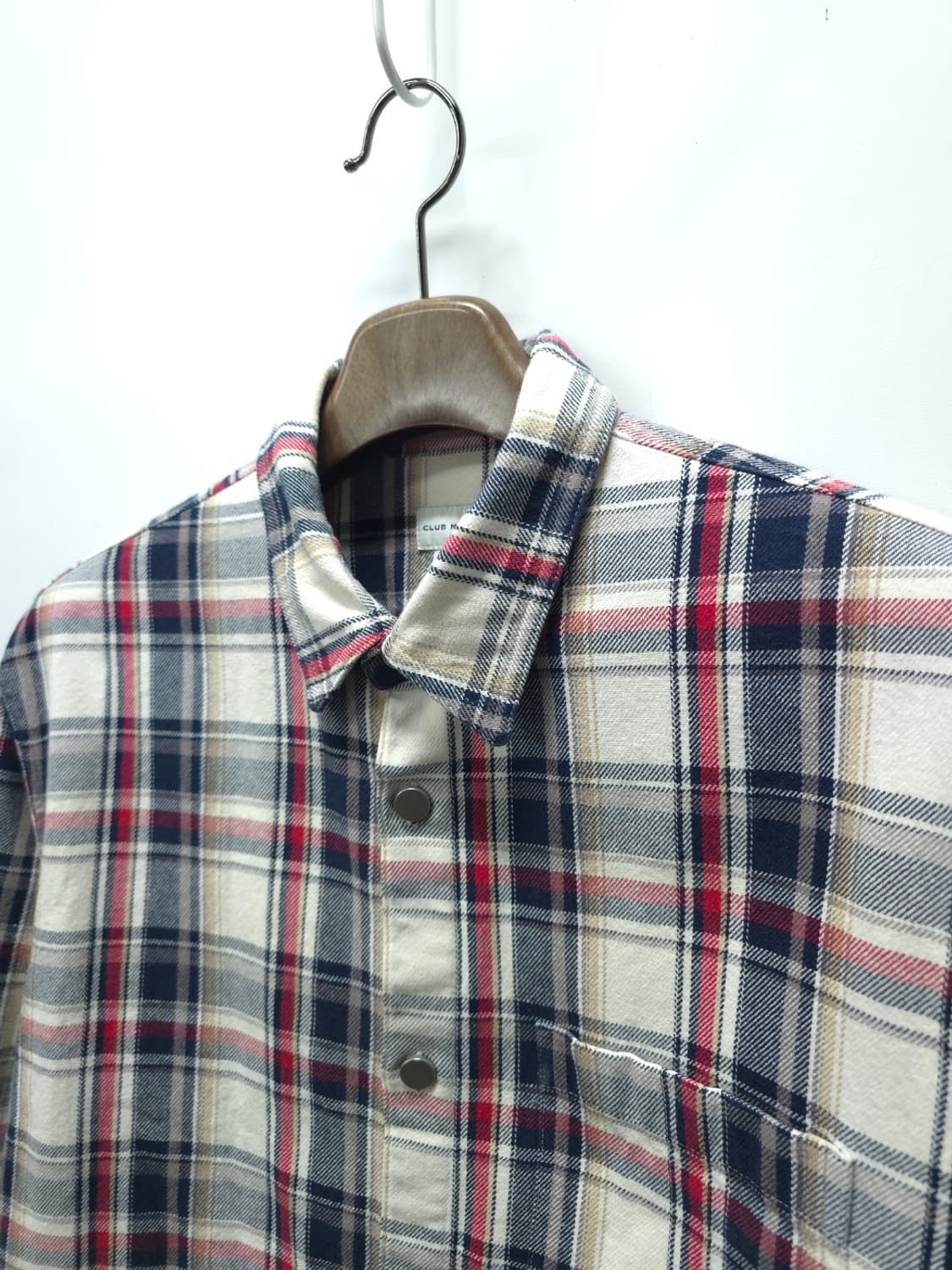 ​클럽모나코 남성 워크웨어 코튼 체크 셔츠자켓(100~105, 상태최상) 상품이미지3