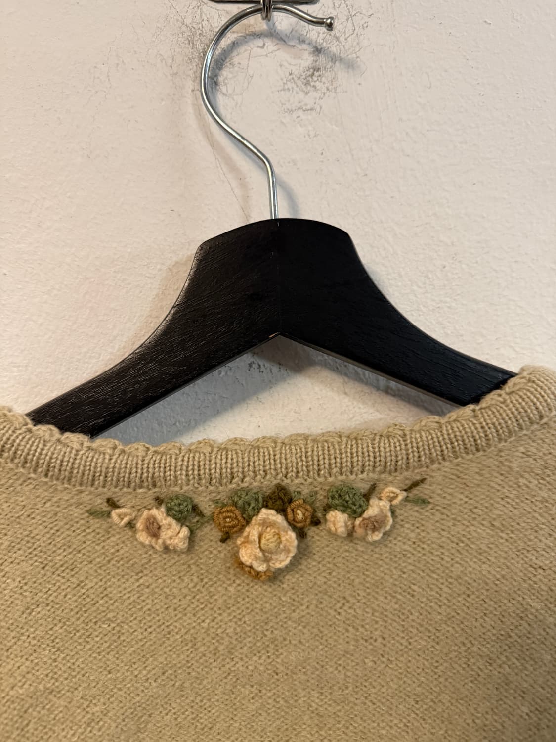 Jpn VTG Lily Poem 자수 울 가디건 상품이미지6