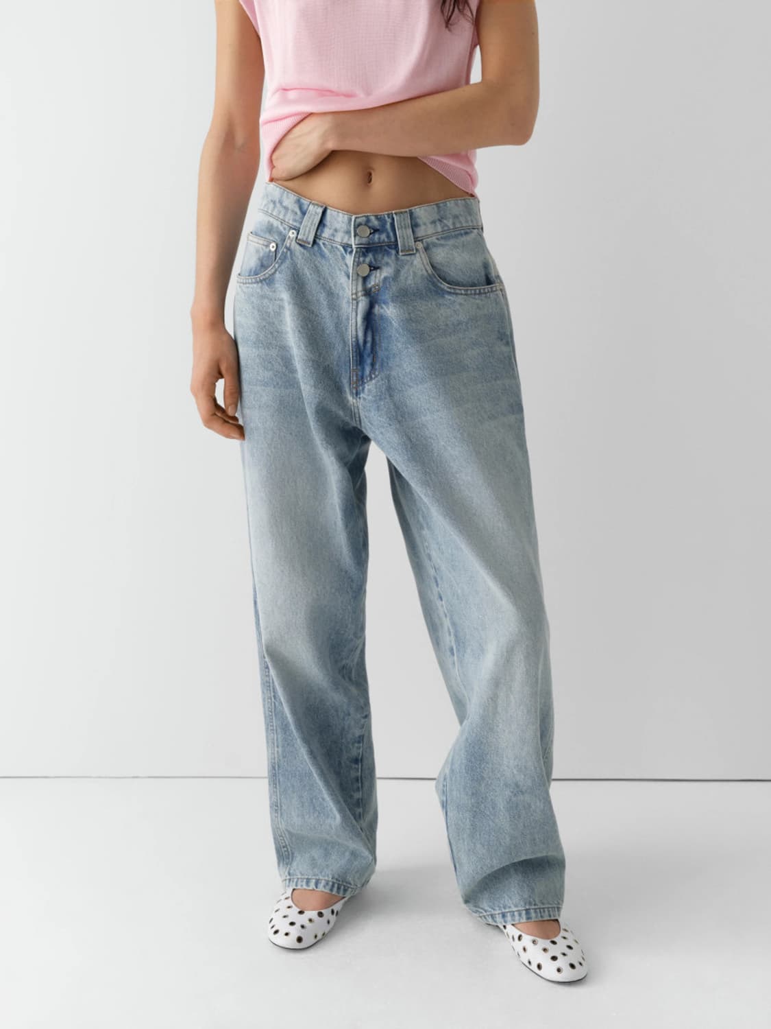 [36,38]기마구아스 Baggy 데님 팬츠/블루 상품이미지2