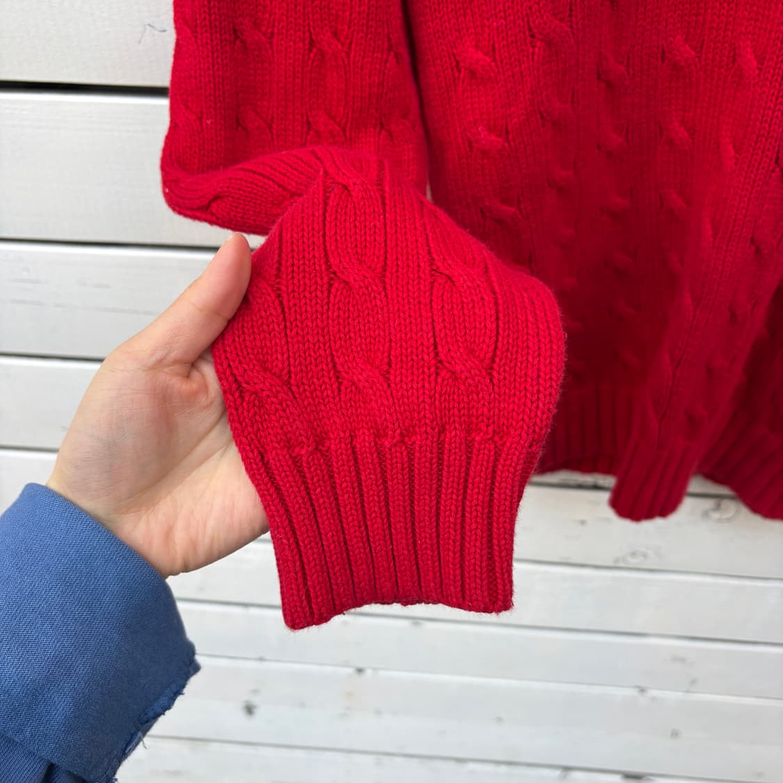 Polo 폴로 케이블 꽈배기 브이넥 니트 상품이미지4