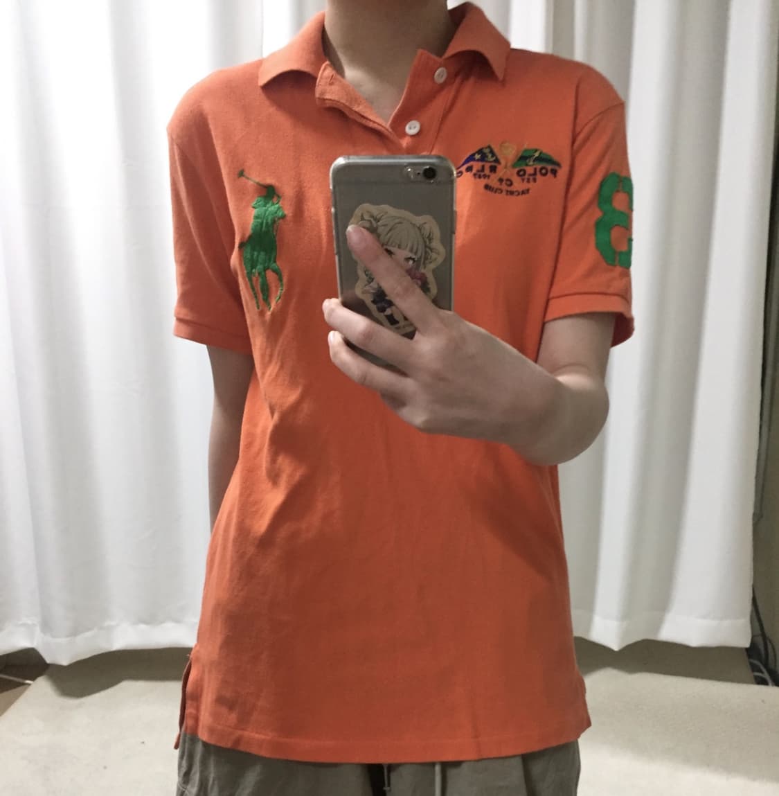 폴로 랄프로렌 오렌지 그린 요트클럽 카라 PK 반팔 티 상품이미지1