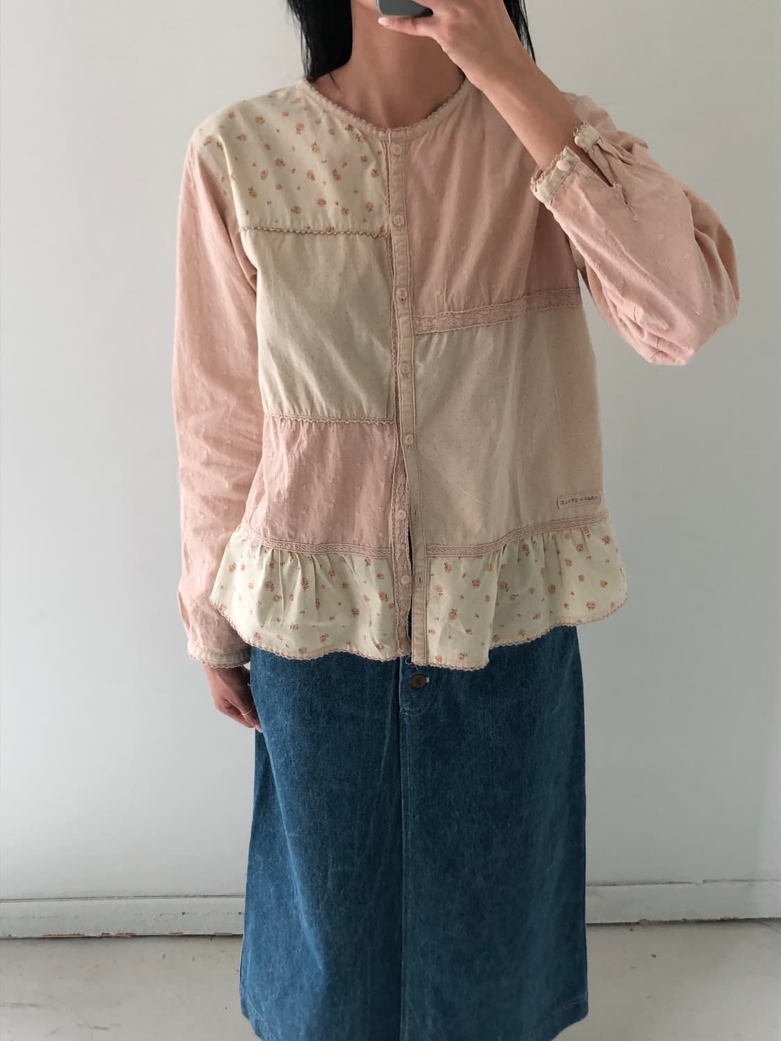 일본빈티지 모리 플라워 셔츠 가디건 상품이미지1