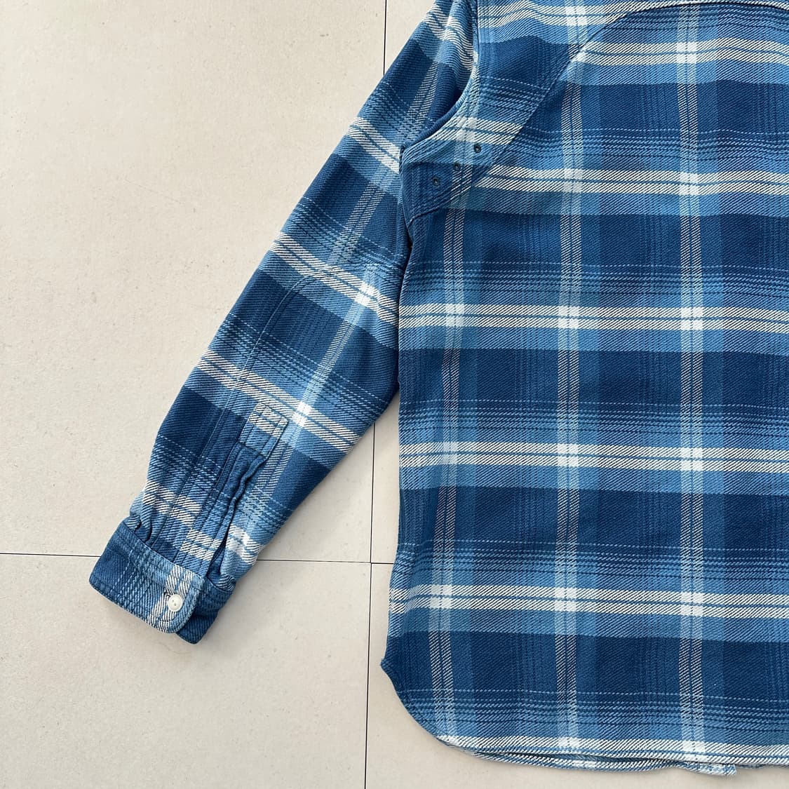 폴로 랄프로렌 플래드 플란넬 인디고 워크 셔츠 L QR인증  상품이미지10