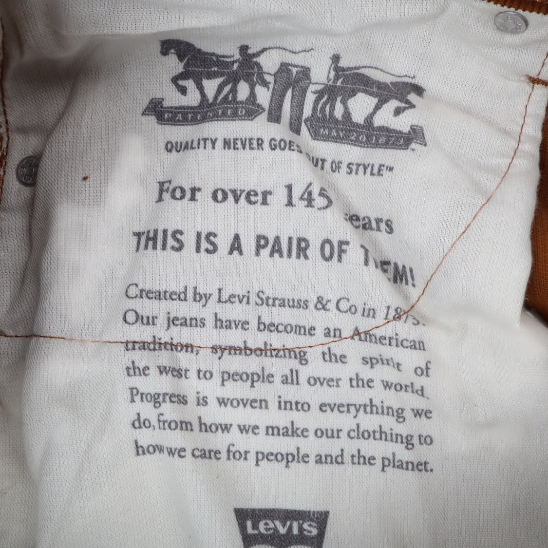 리바이스 502 브라운 코듀로이 팬츠 상품이미지8