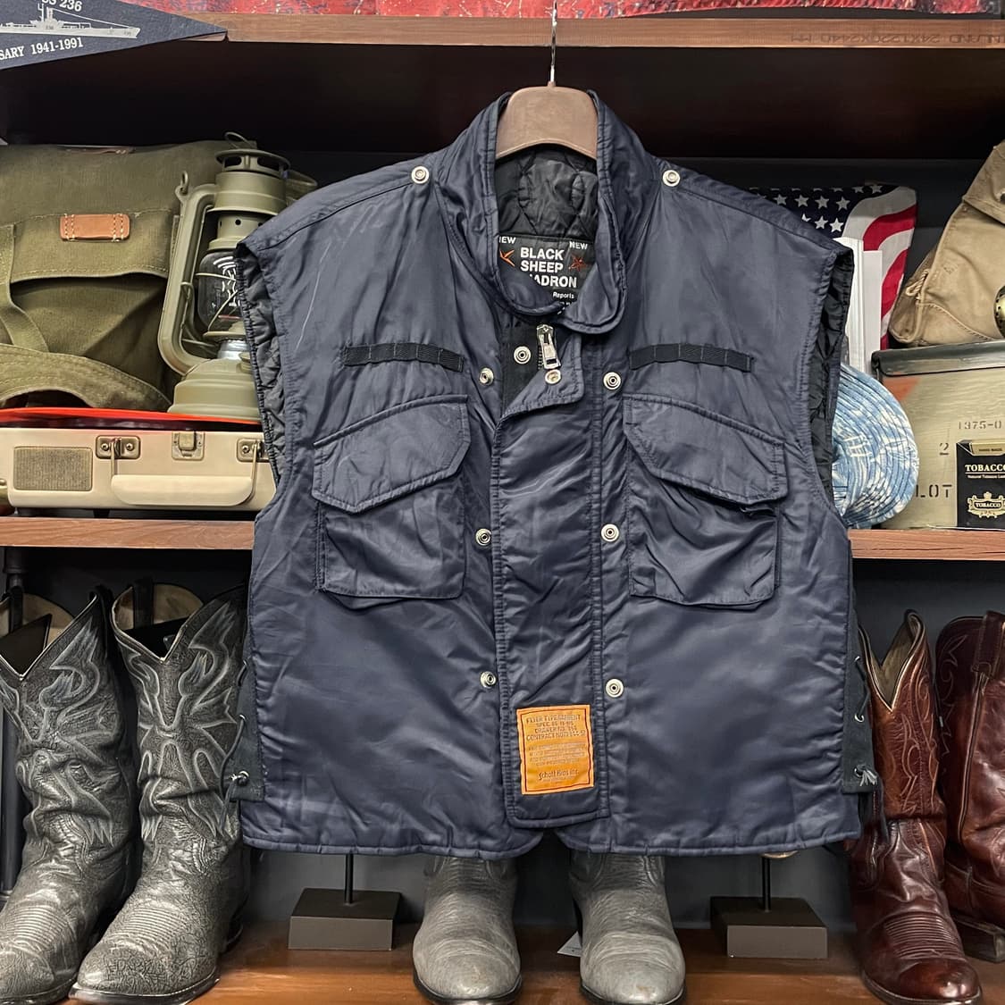 Schott 쇼트 플라이트 타입 가먼트 내피 퀼팅 조끼 베스트 N58 상품이미지1