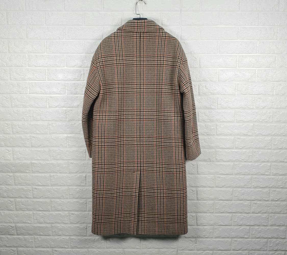 [55,66]스튜디오톰보이 브라운 체크 더블 롱 코트 상품이미지2