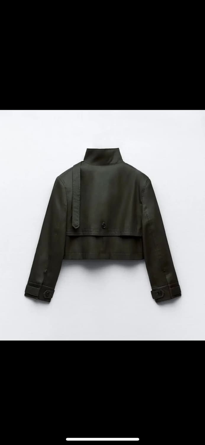 자라 왁스드 크롭 트렌치 자켓 xs 실사이즈 s 상품이미지9