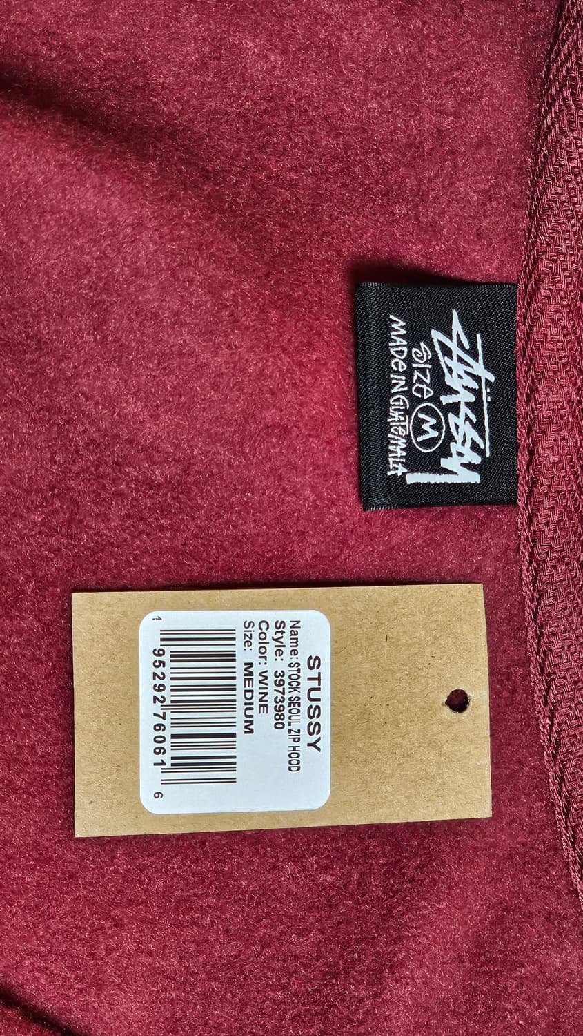 스투시 스탁 서울 후드집업 버건디 와인 (M) 상품이미지4