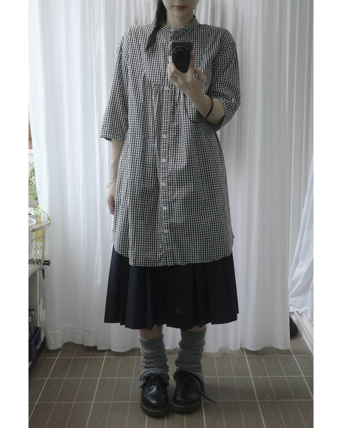 Checked midi dress 상품이미지4