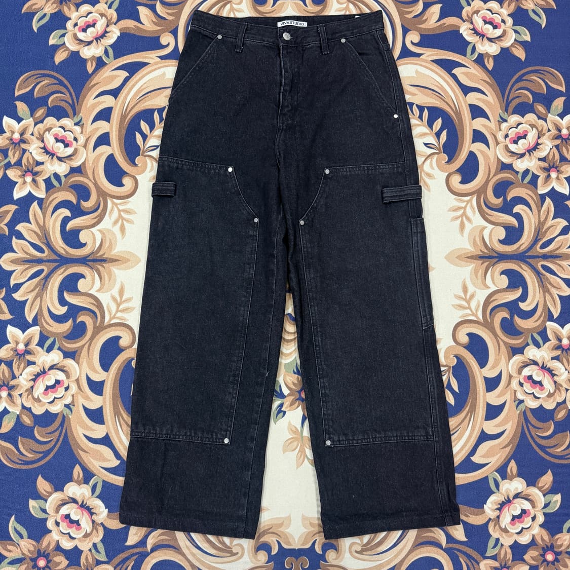 (M)비바스튜디오 VIVASTUDIO 더블니 카펜터 팬츠(블랙) 상품이미지1