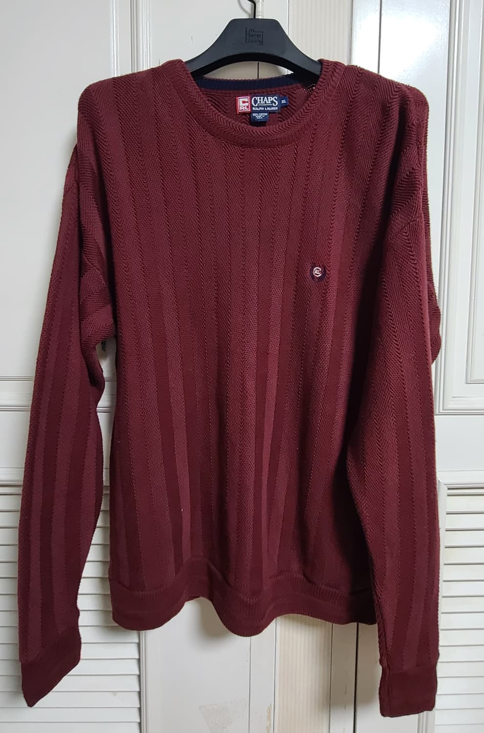 CHAPS 버건디 면니트티 상품이미지1