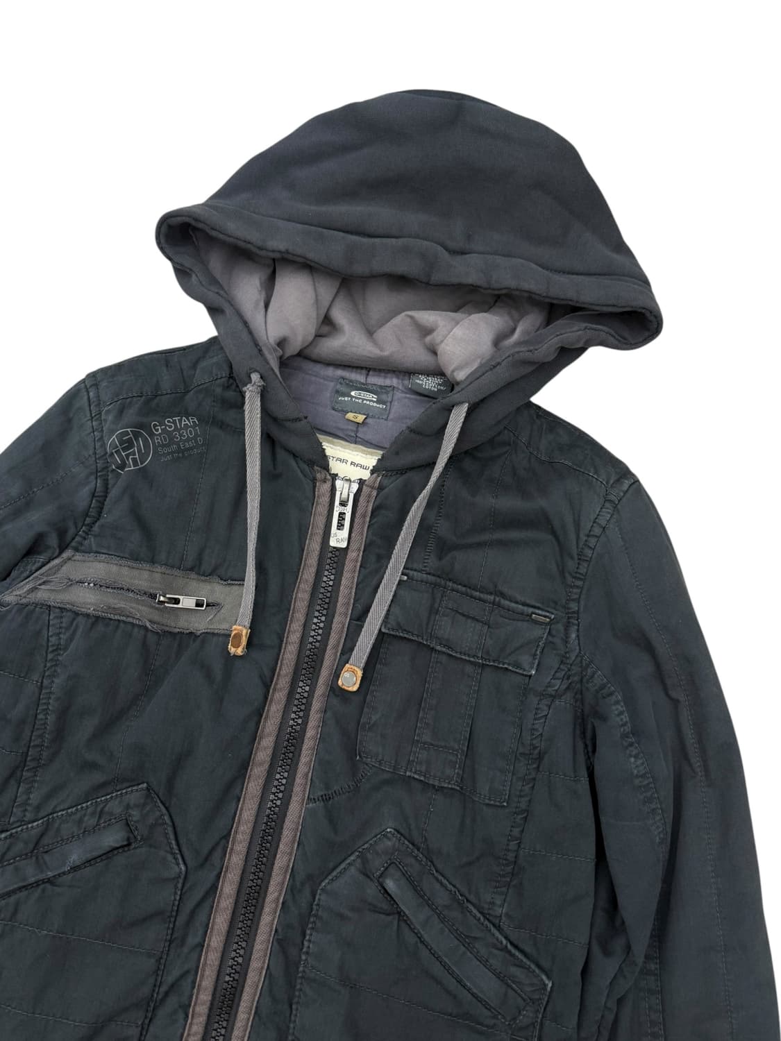 지스타로우 코튼 바이커 후디드 자켓 상품이미지6