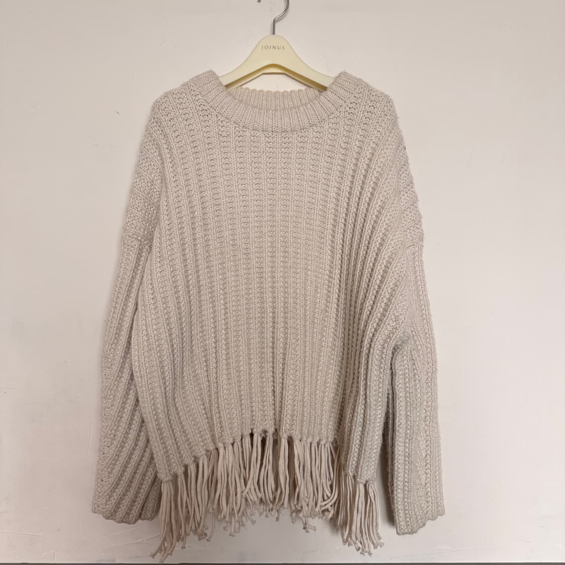 H&M 아이보리 프린지 니트 XL 상품이미지1