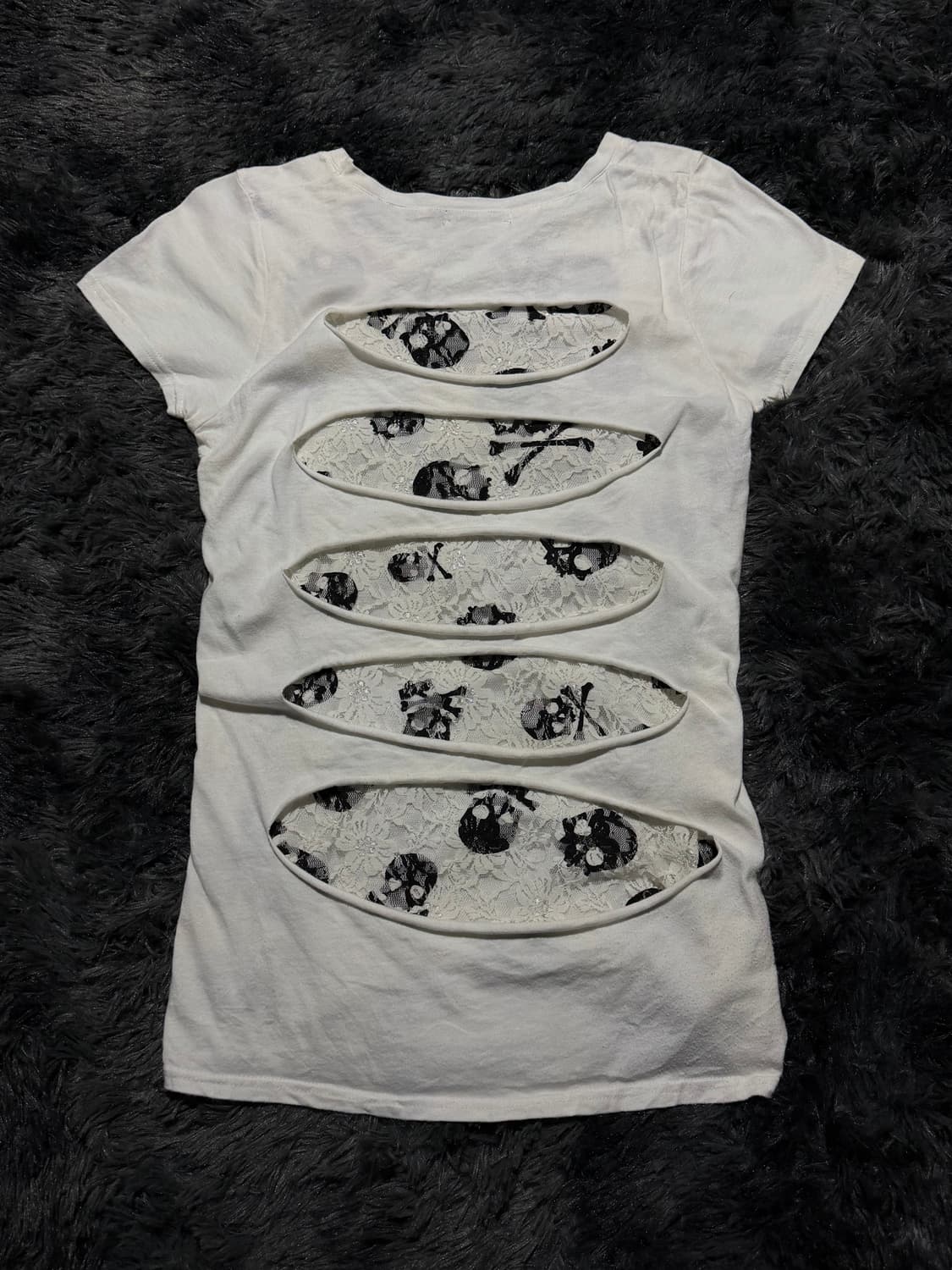  CHU XXX 해골프린팅 등판 절개 반팔 상품이미지8