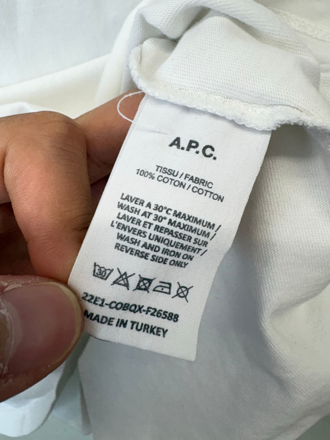 A.P.C. 아페쎄 로고 반팔 티셔츠 화이트 상품이미지7