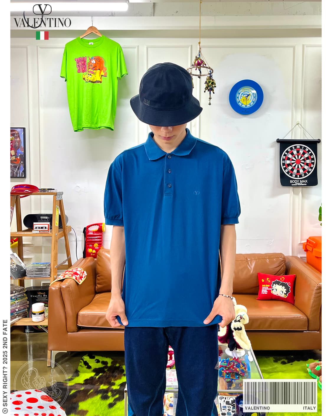 VALENTINO Italy Blue Mini Logo PK-Shirt 상품이미지1