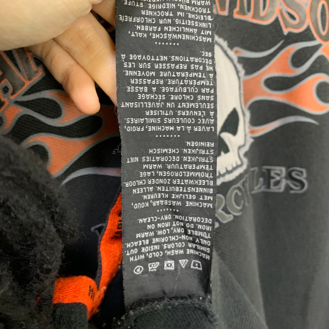 할리데이비슨 백 패치 프린팅 스컬 반팔 티셔츠 카라티 차콜블랙 남성 L 상품이미지5