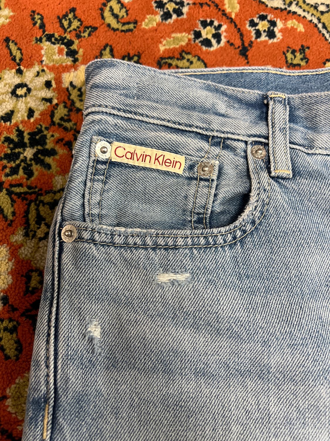 [28] 캘빈클라인 90s 스트레이트 연청 데님팬츠 상품이미지3