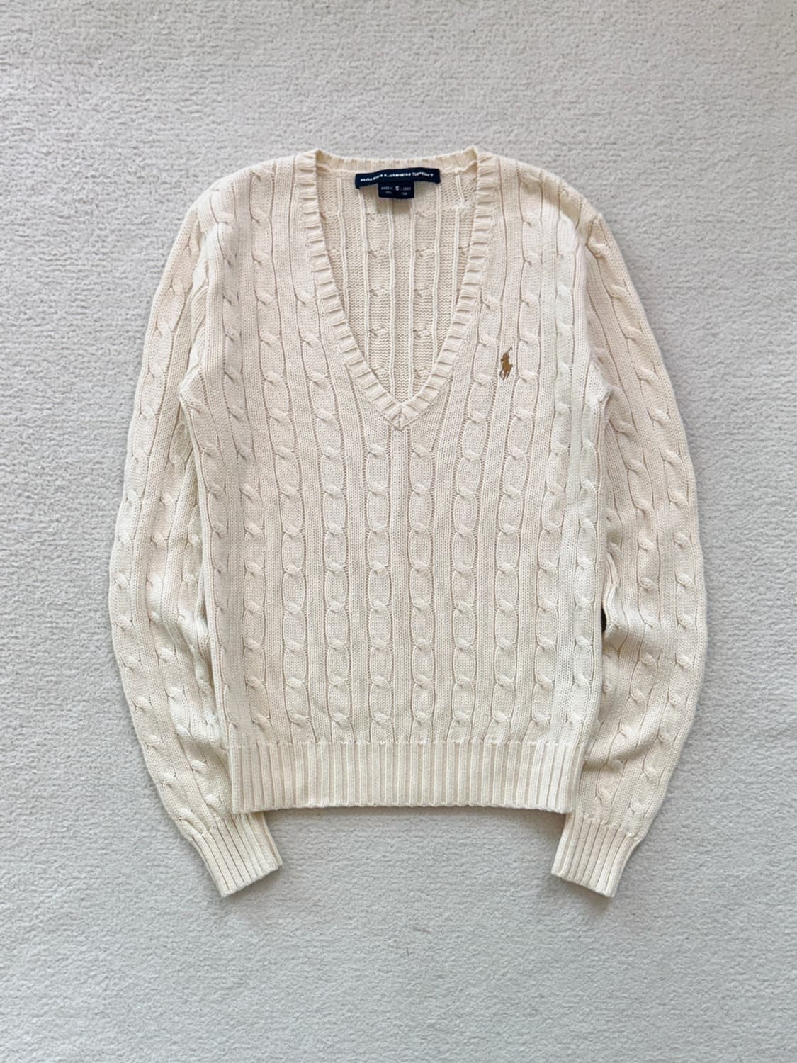 폴로 크림 케이블 니트 상품이미지2