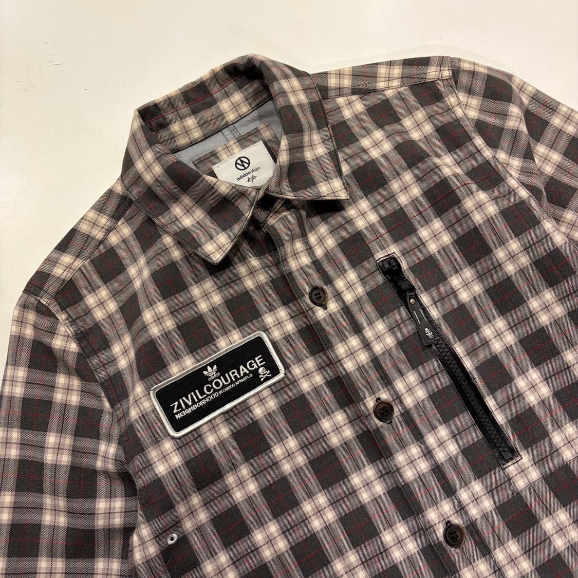 [85] 아디다스 네이버후드 체크 셔츠 자켓 지퍼 디테일 B231 상품이미지3