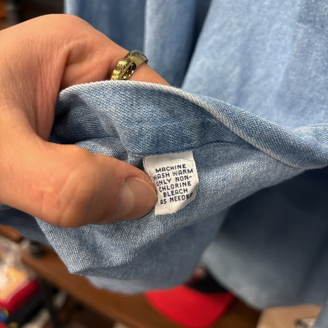 90s 폴로 랄프로렌 Big Shirt 사이드 포니 데님 셔츠 N1014 상품이미지8