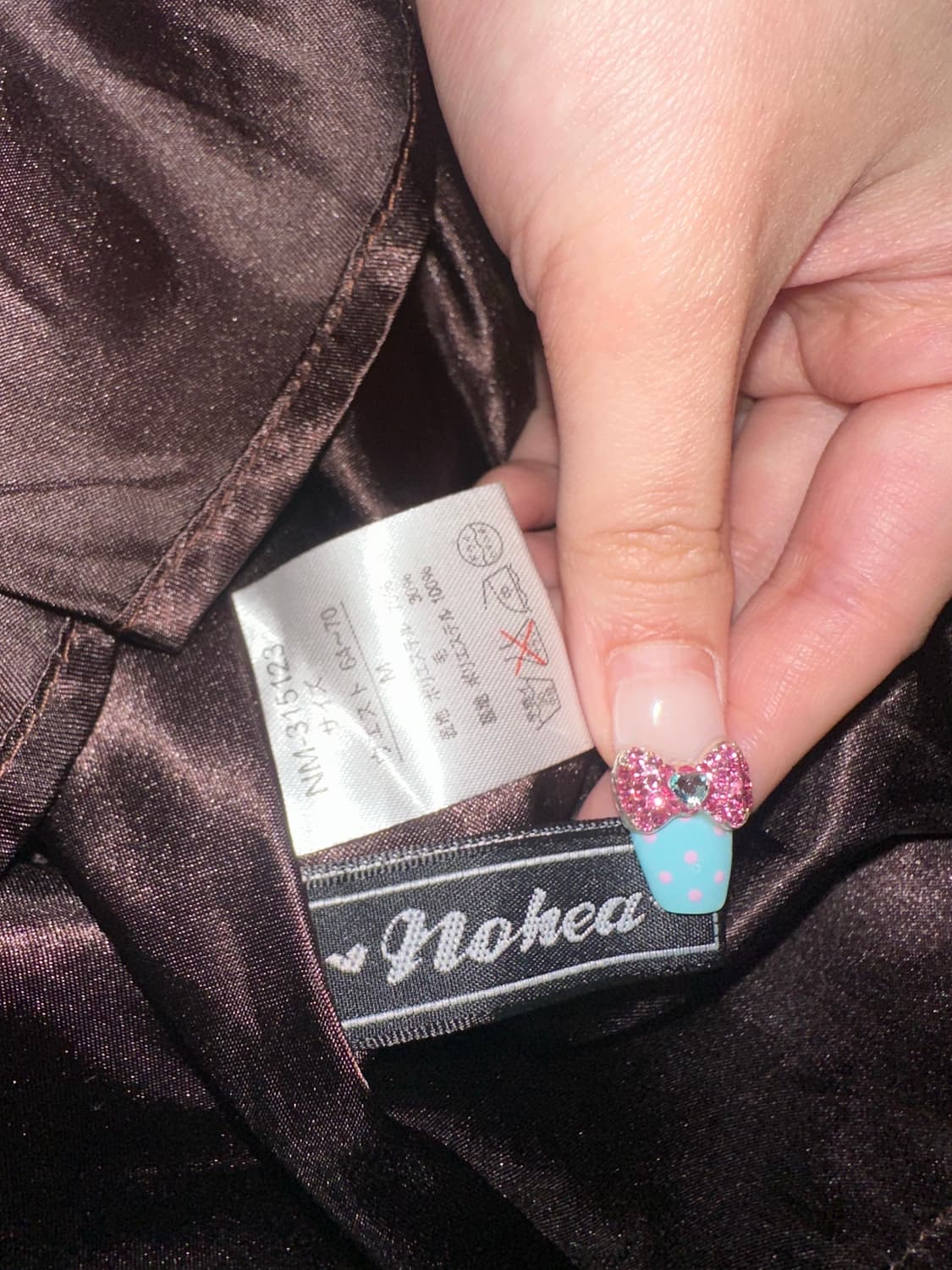 일본 빈티지 노케아 스커트 라떼갸루 브라운 리본 상품이미지2