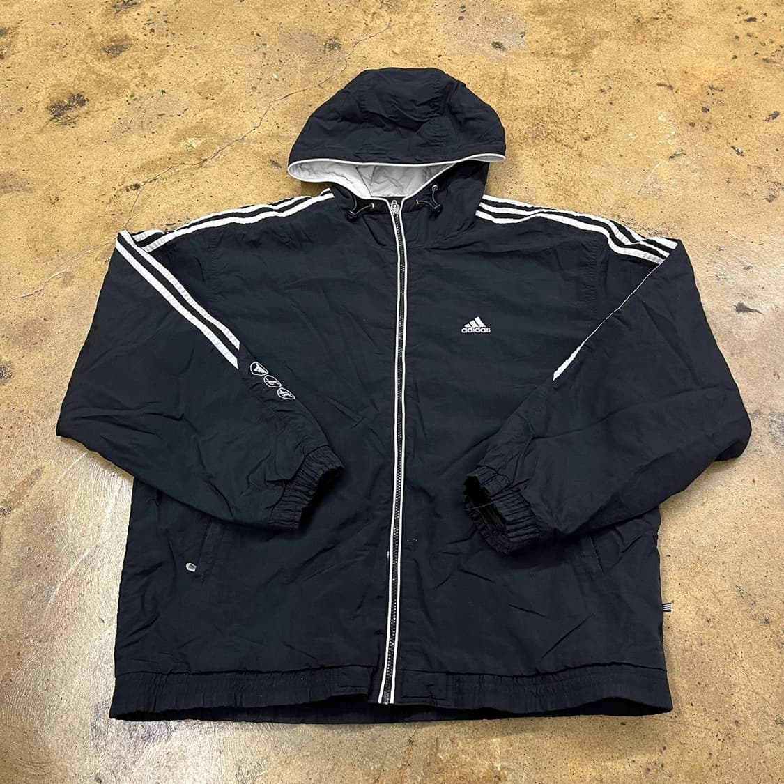 [정품/105] 아디다스 올드스쿨 블랙 나일론 후드 점퍼 b18 상품이미지2