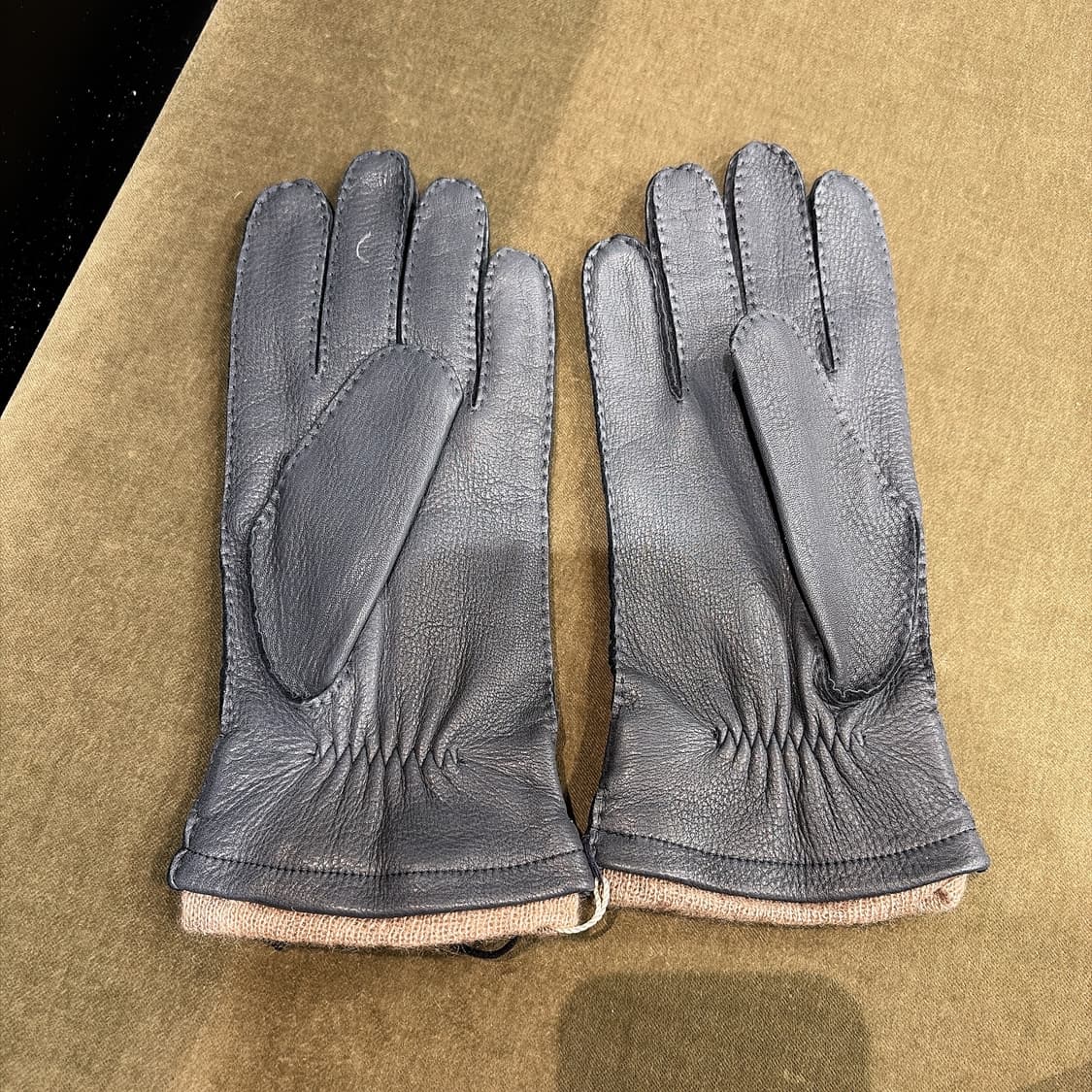 (정품/새상품) DENTS 덴츠 남성 네이비 사슴가죽 캐시미어 안감 장갑 상품이미지2
