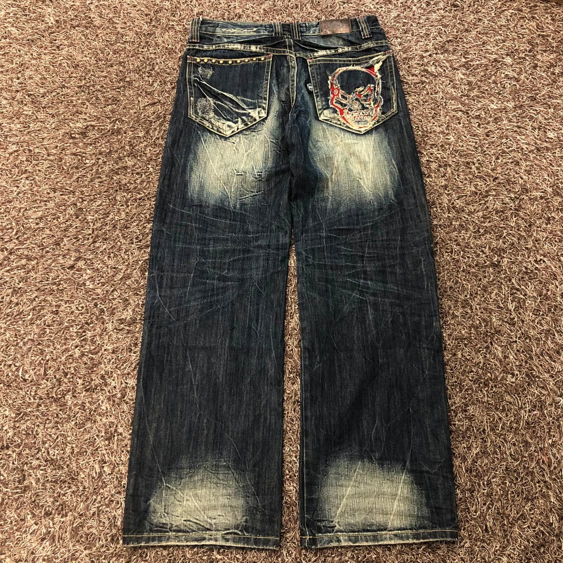빈티지 스컬 워싱 데님 팬츠 상품이미지4