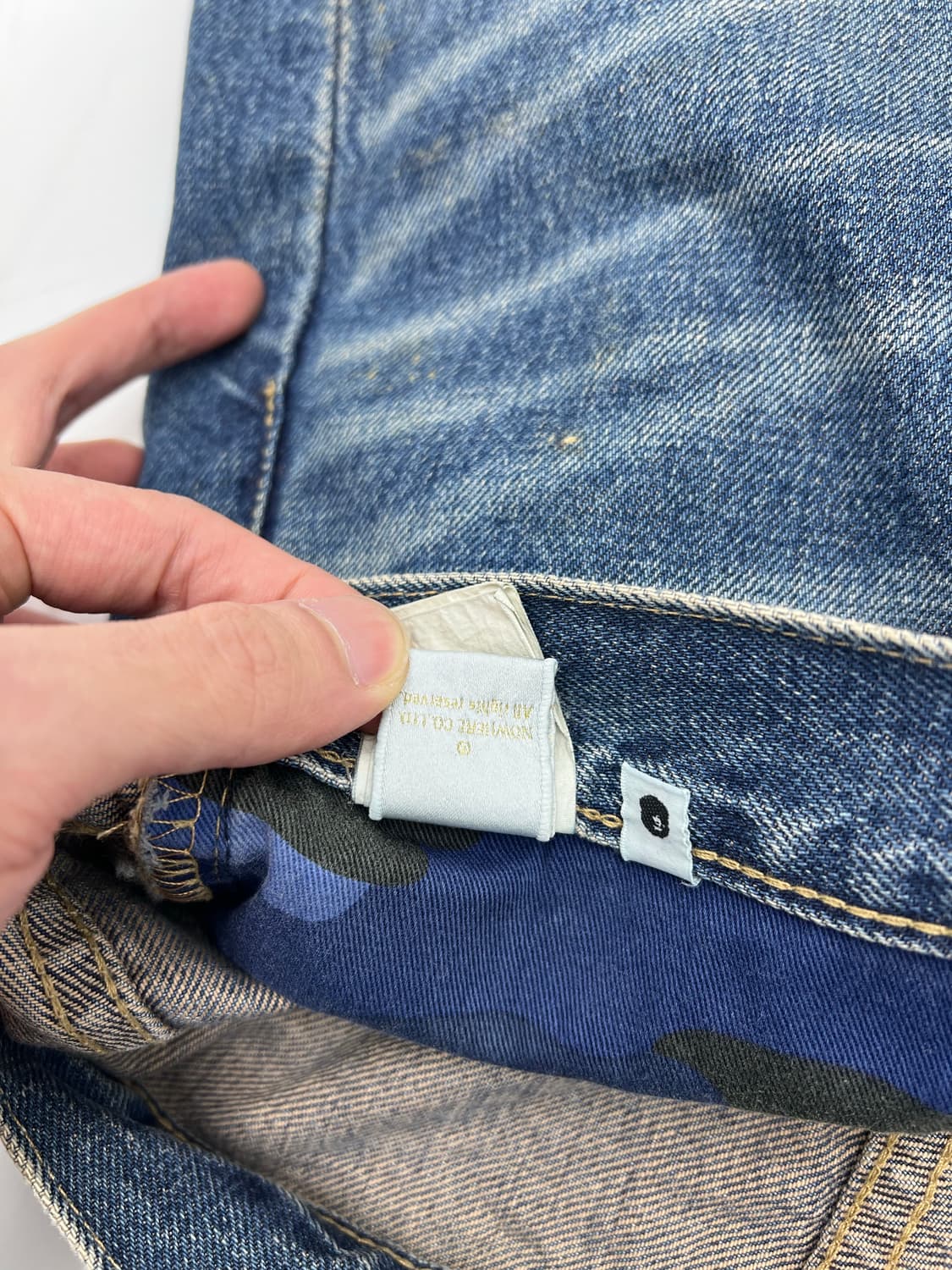 베이프 og 로고 데님숏츠 상품이미지8