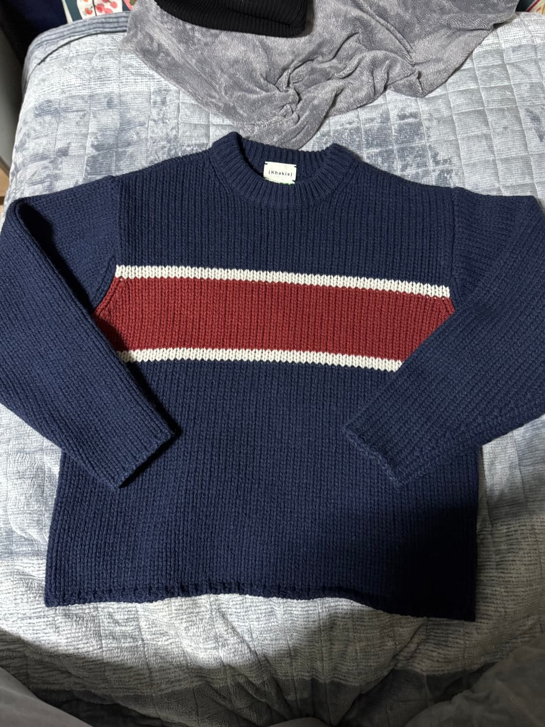 [3] 카키스 스트라이프 빅 보더 니트 상품이미지1