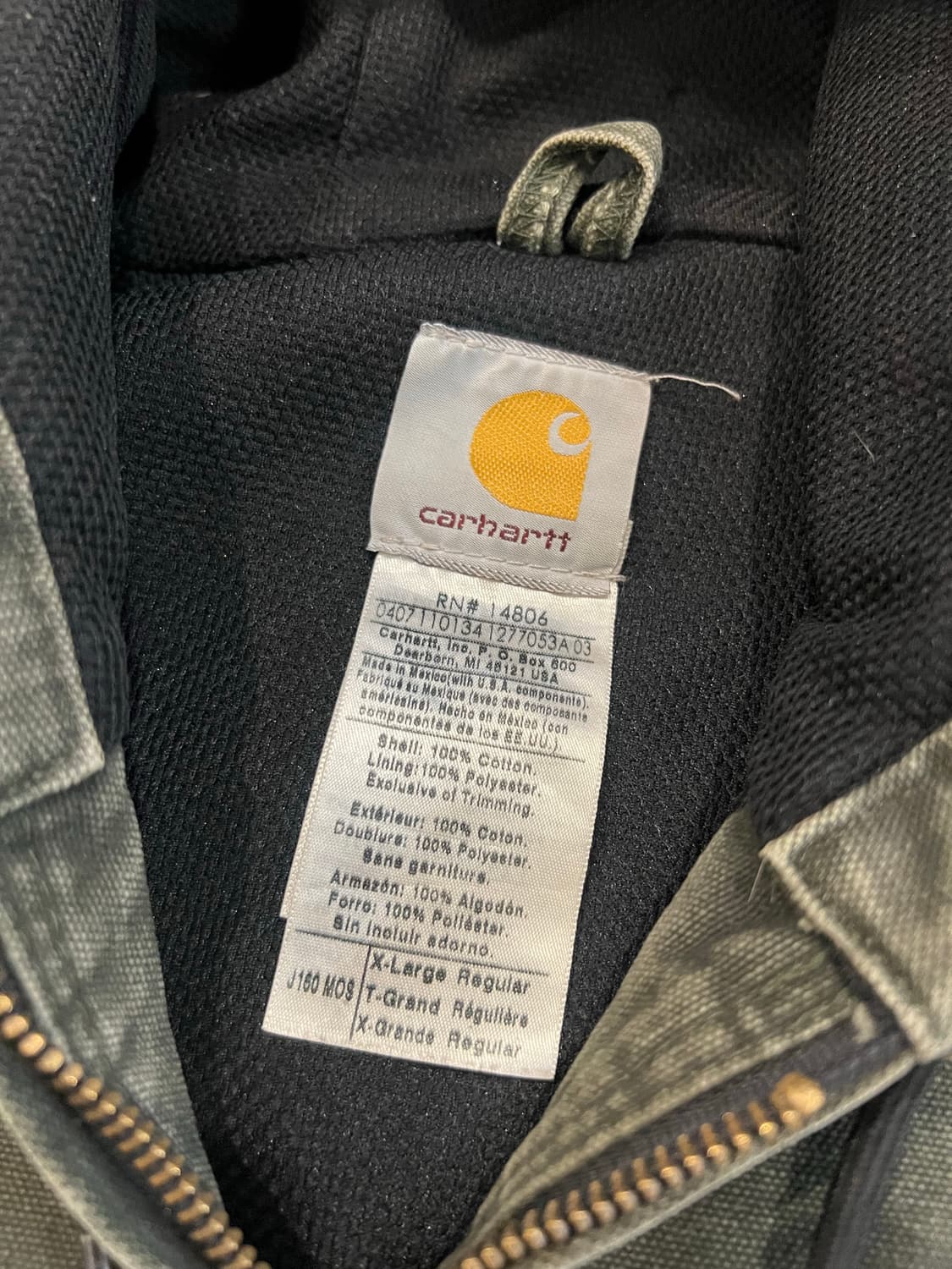 빈티지 칼하트 액티브자켓 덕액티브 j160 모스 그린 xl 상품이미지5