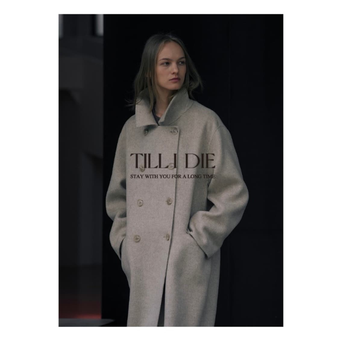 틸아이다이 울 100 더블 버튼 코트 상품이미지3