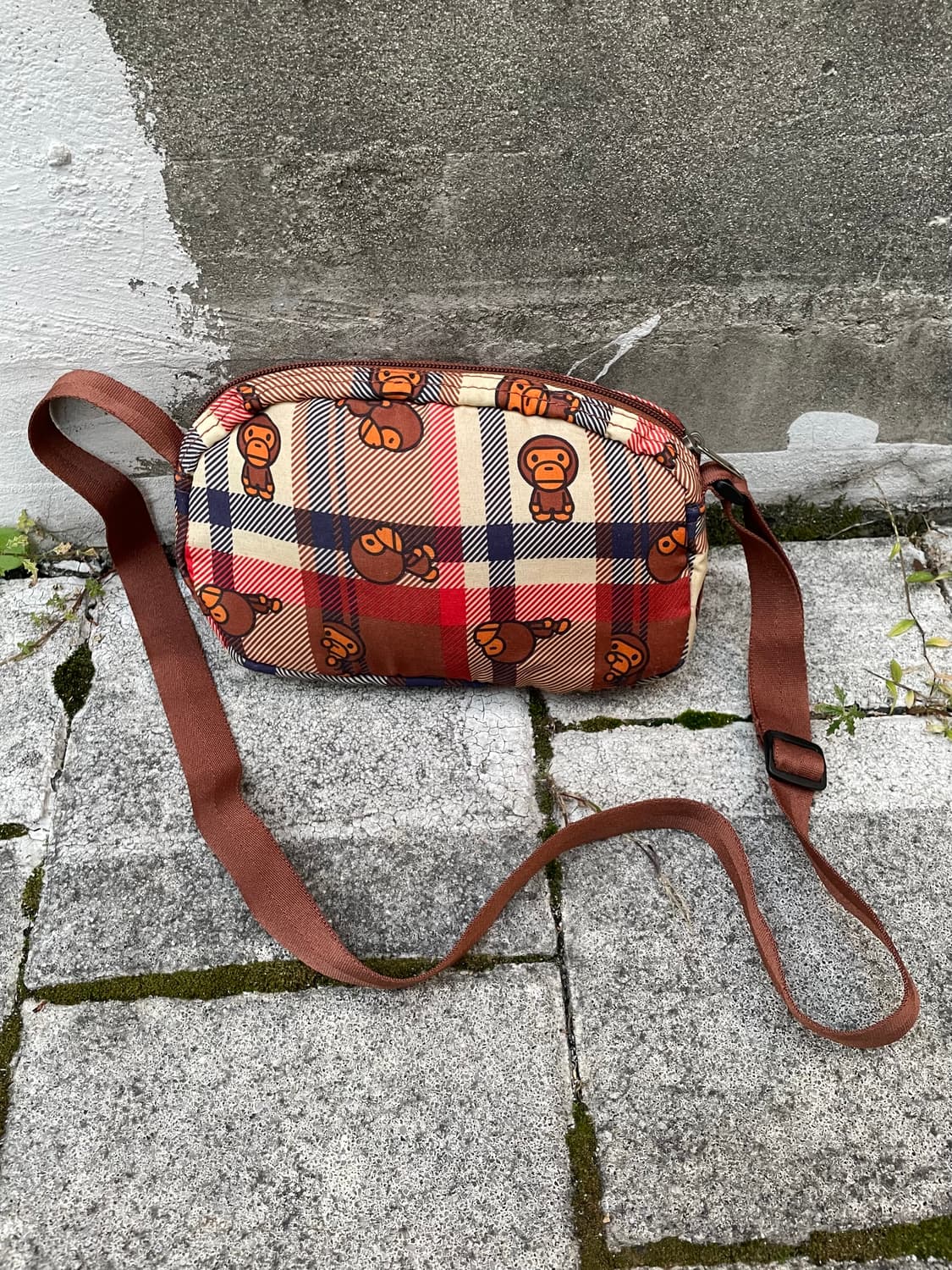 (빈티지)Bape 베이프 베이비 마일로 체크 숄더 크로스백 상품이미지4