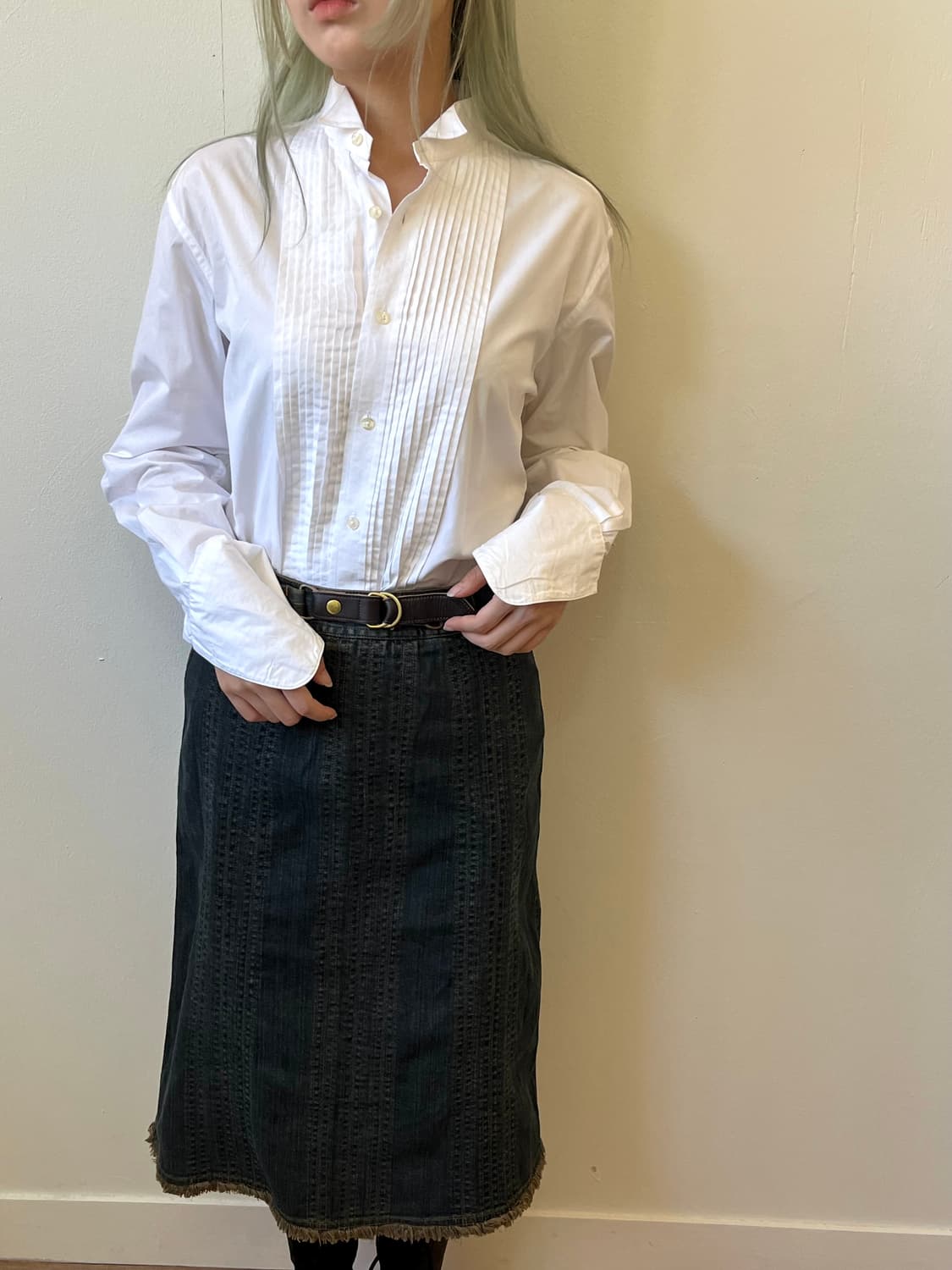 vtg 프릴 데님 스커트 상품이미지8